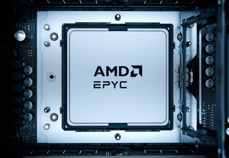 Серверный процессор AMD EPYC 9006 крупным планом