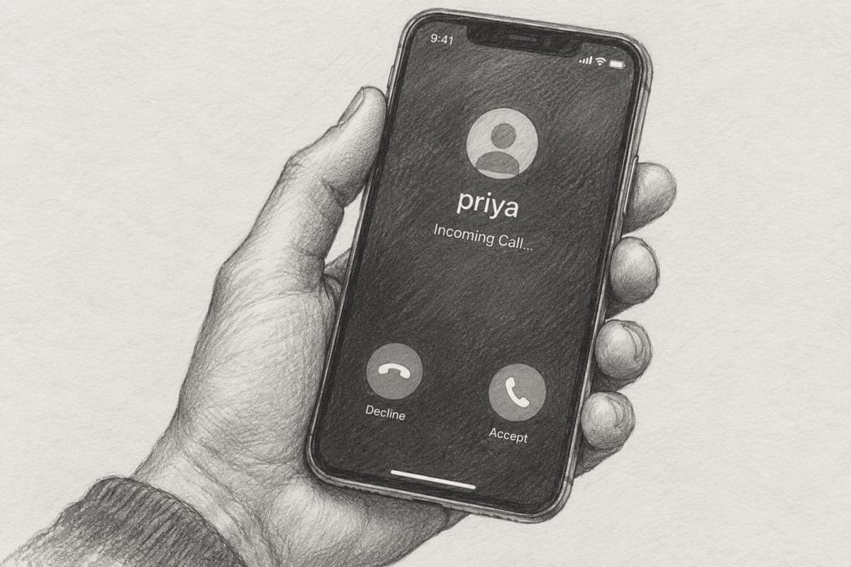 Смартфон с интерфейсом обнаружения дипфейк-голоса во время звонка