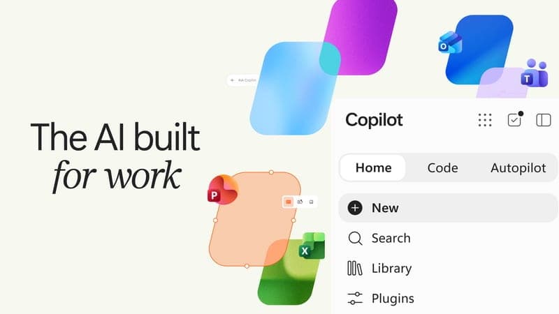 Интерфейс нового суперприложения Microsoft Copilot с вкладками Home, Code и Autopilot